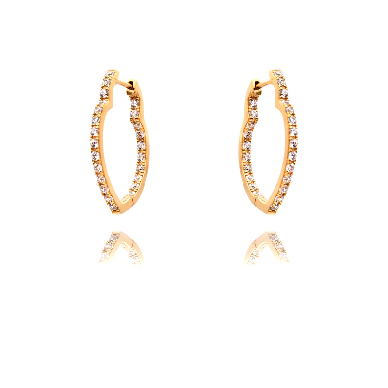 Gemstones Open Hoop Earrings