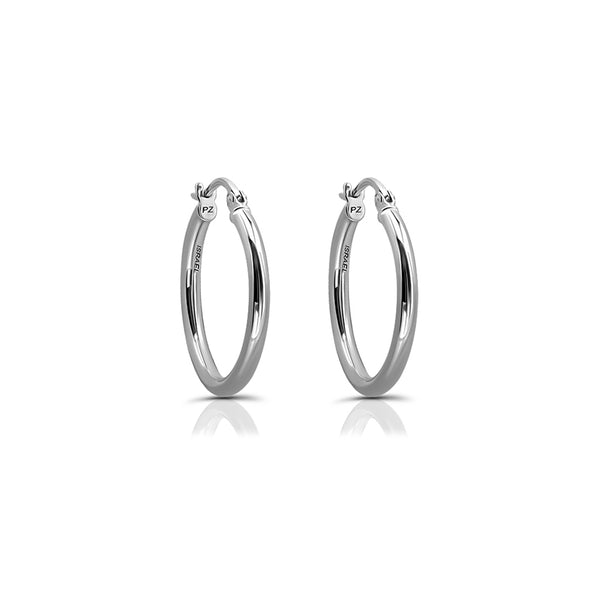 Sterling Silver  Thin Small Hoop Earrings 3/4''