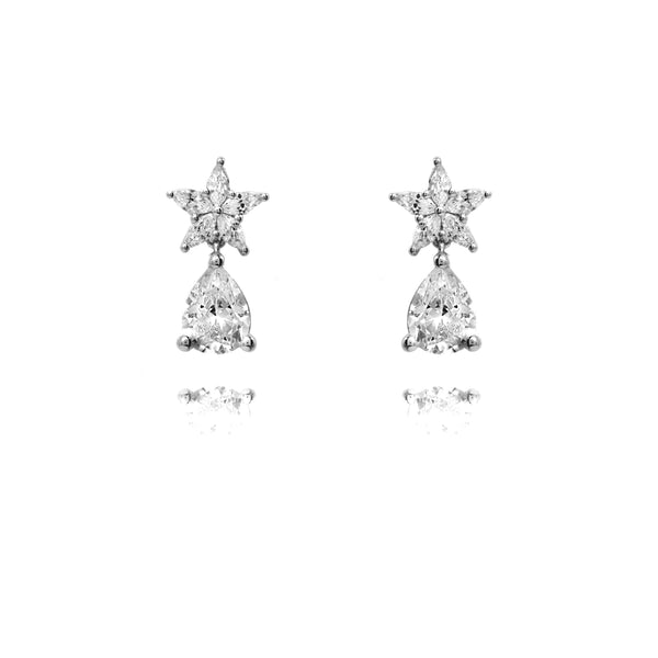 Gemstones Star & Pear Stud Earrings
