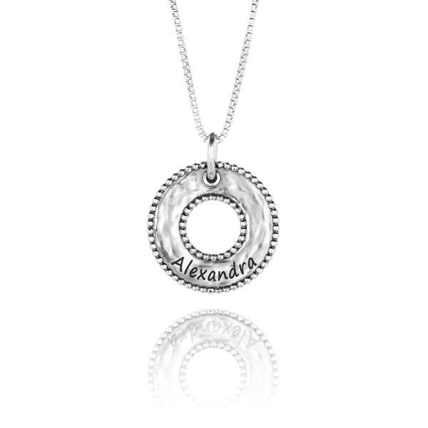 Round Personalized Pendant Necklace Sterling Silver - Danny Newfeld Collection