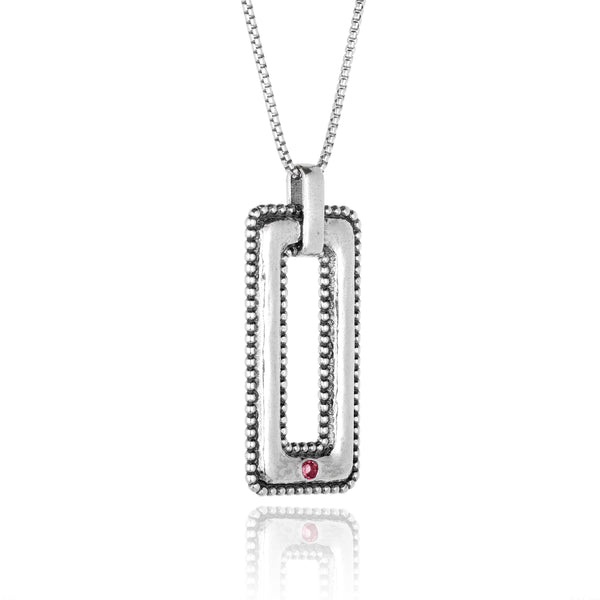 Tourmaline Open bar Necklace Sterling Silver - Danny Newfeld Collection