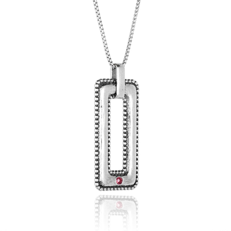 Tourmaline Open bar Necklace Sterling Silver - Danny Newfeld Collection