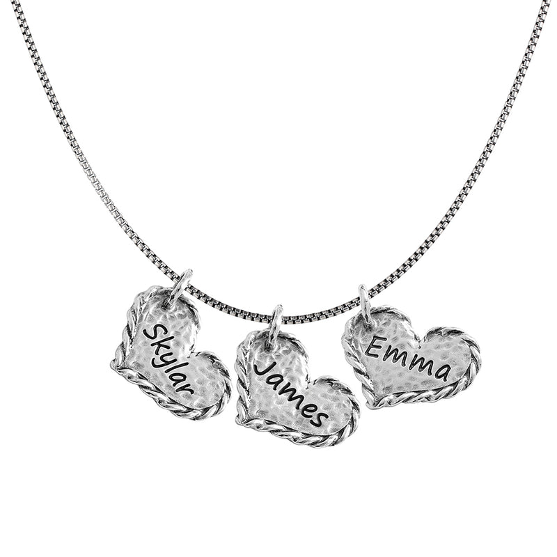 Engravable Heart Pendant Necklace Sterling Silver