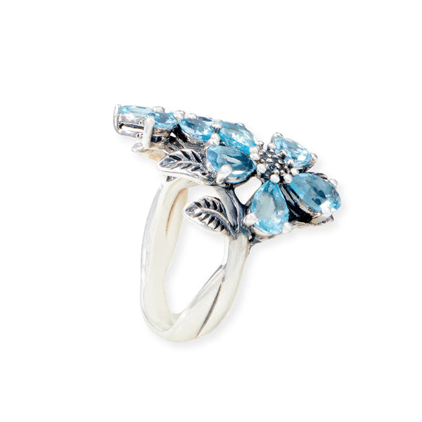 Gemstones Leaf & Flower Ring