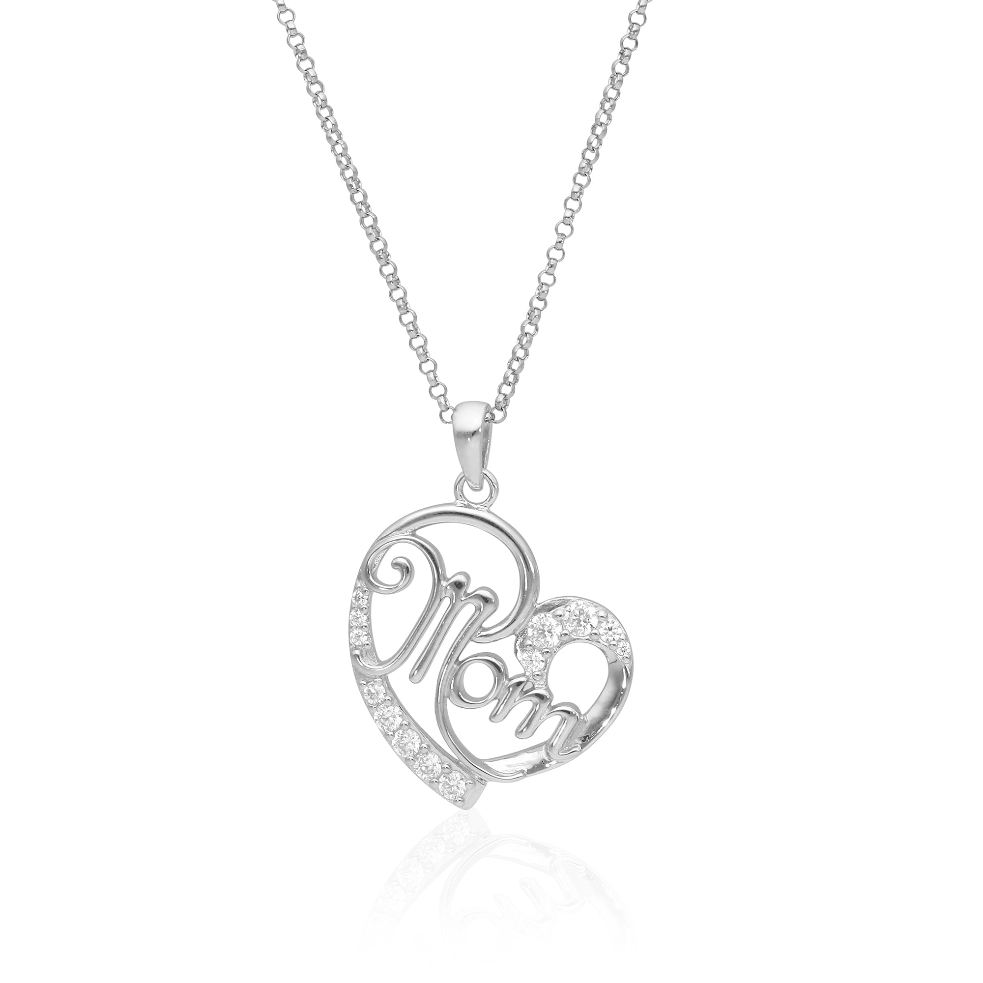 Mother's Day Personalized Photo Necklace Heart Embossed Cubic Locket For Her