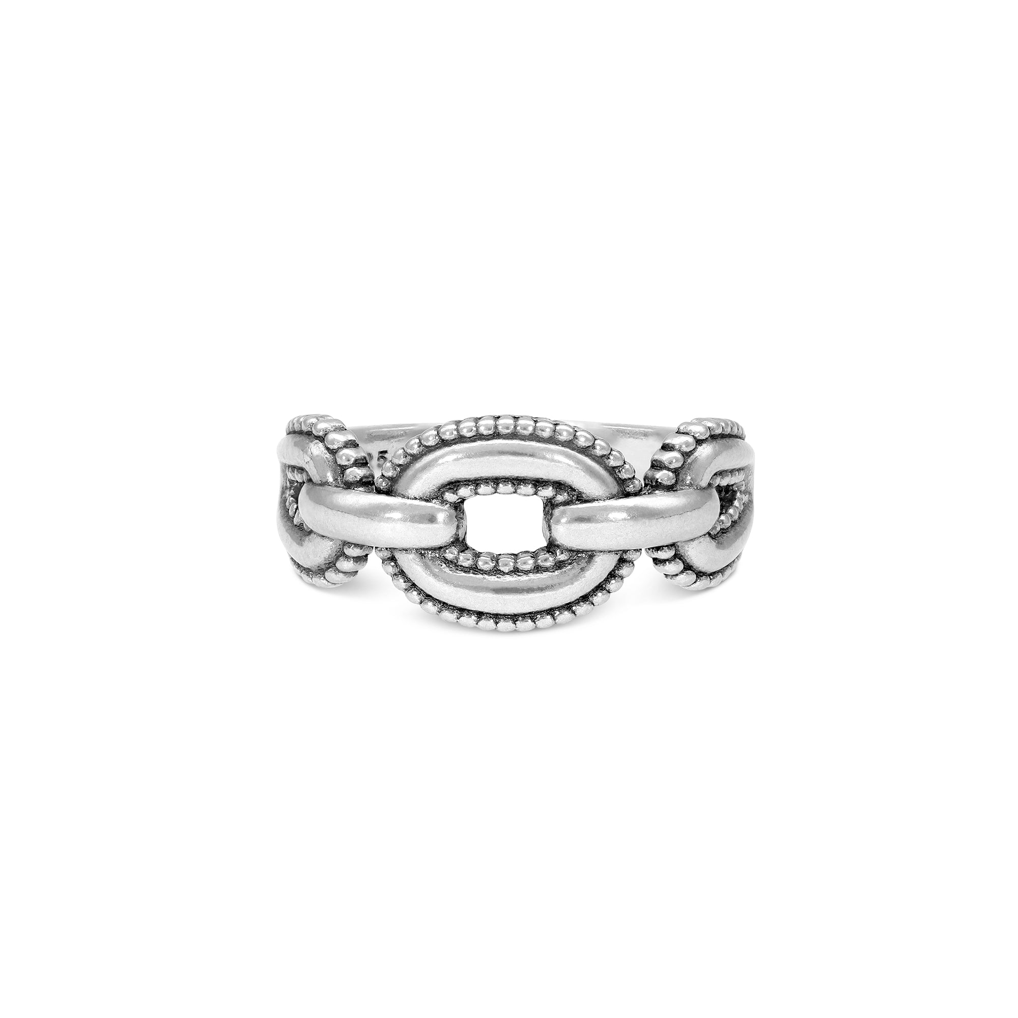 Chain and Logo Brass Ring main image 1