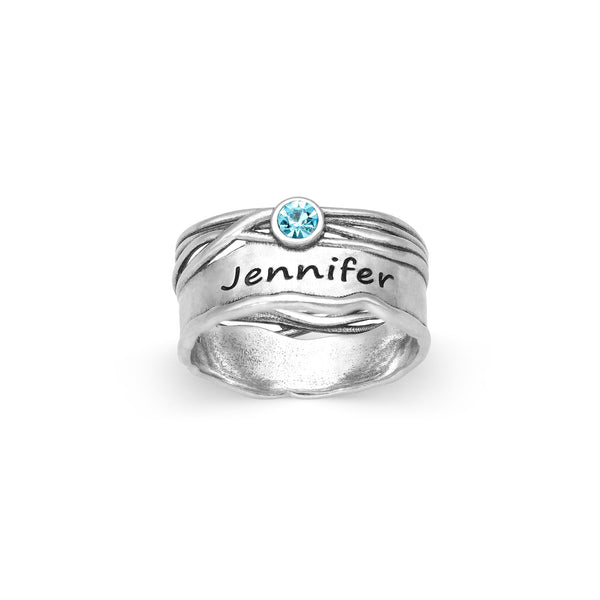 Birthstone Personalized Band Ring