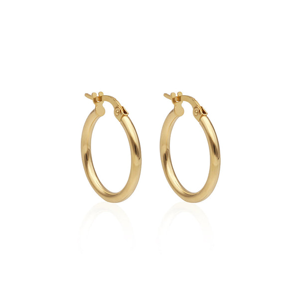 Solid Gold Small Tube Hoop Earrings
