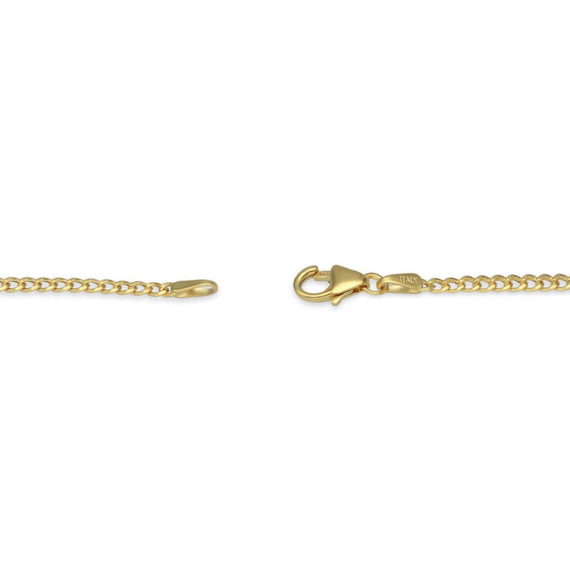 14K Solid Gold Curb Chain Necklace