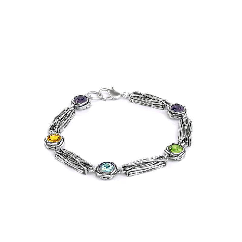 Multi color Gemstone Leaf Design Bracelet 3.00 carat