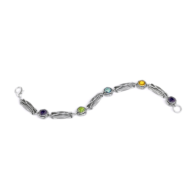 Multi color Gemstone Leaf Design Bracelet 3.00 carat