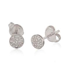 14K Gold Diamond 0.114 ct Round Shape Stud Earrings
