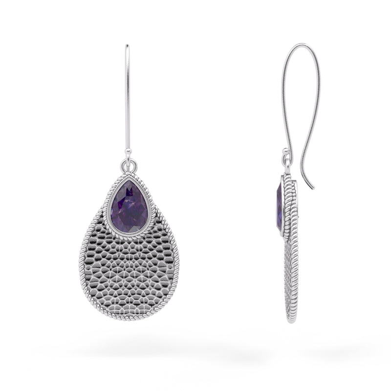 Pear Cut Gemstone Dangle Earrings