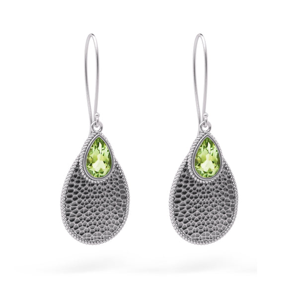 Pear Cut Gemstone Dangle Earrings