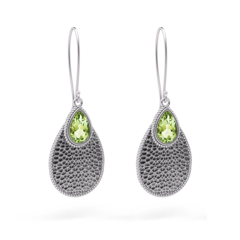 Pear Cut Gemstone Dangle Earrings