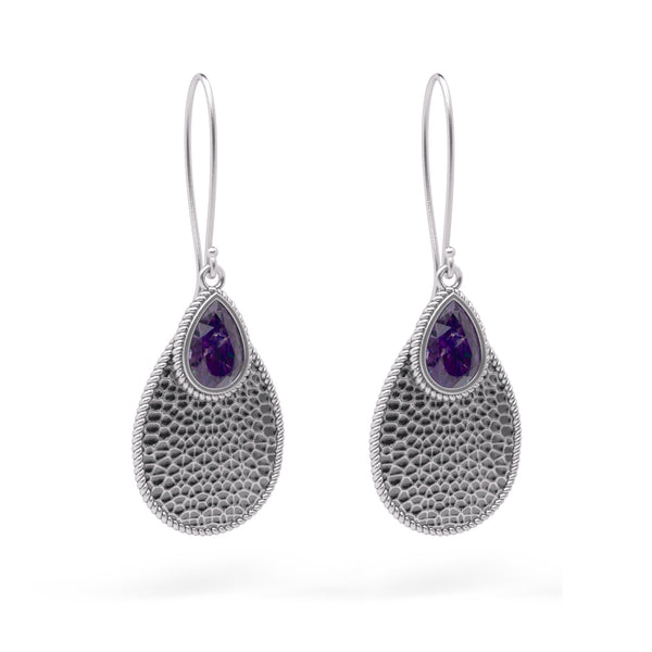 Pear Cut Gemstone Dangle Earrings