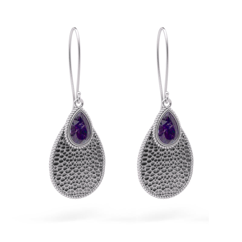 Pear Cut Gemstone Dangle Earrings