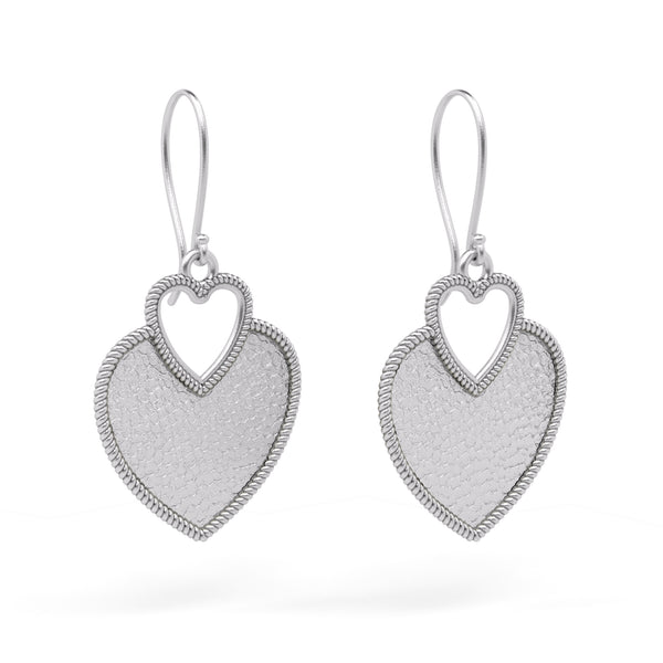 Long Heart Dangle Earrings