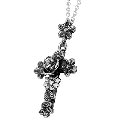 Flowers Cross Pendant with Chain