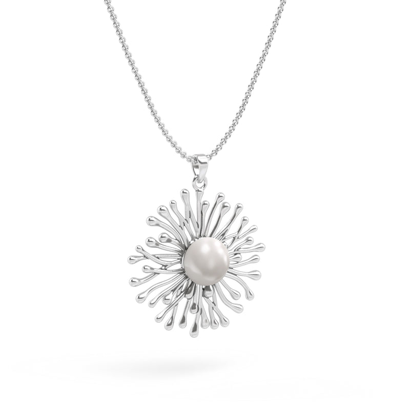 Sunray Design Pearl Pendant Necklace