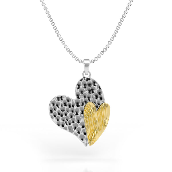 Two-Tone Heart Necklace