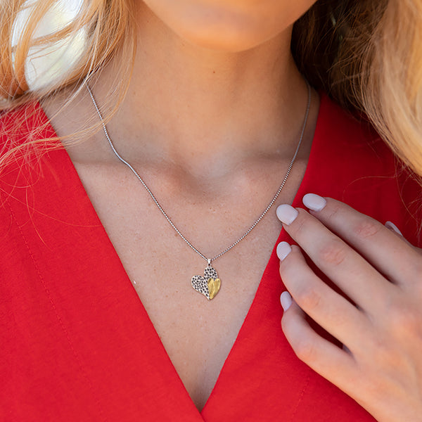 Two-Tone Heart Necklace