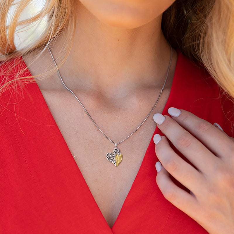 Two-Tone Heart Necklace