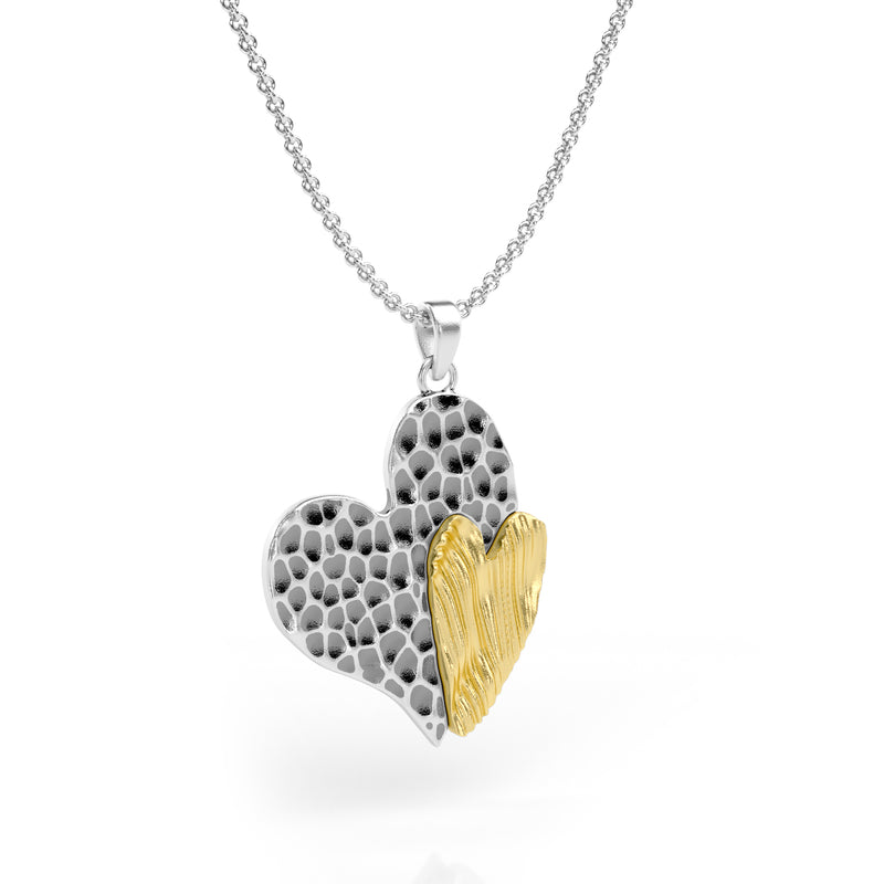 Two-Tone Heart Necklace