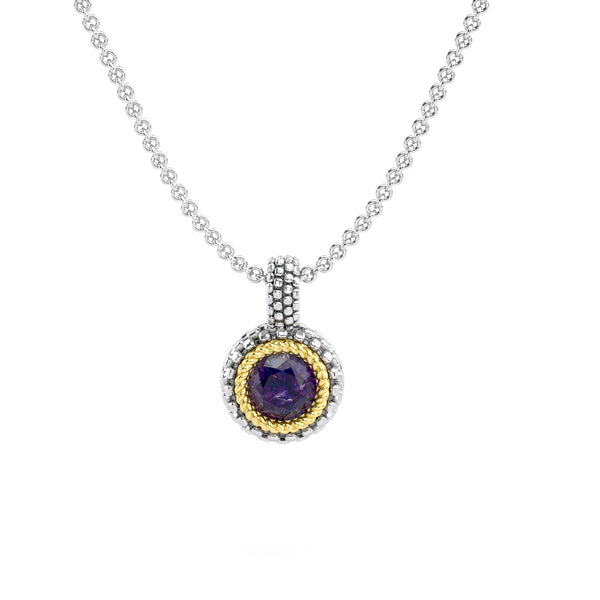 Designer Beads Textured Gemstone Pendant Necklace