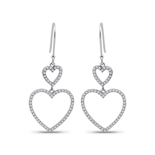 Gemstone Long Dangle Heart Design Earrings 2.20 ct