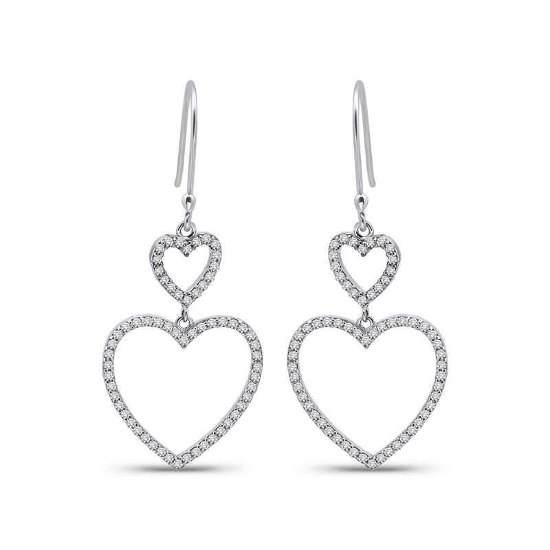 Gemstone Long Dangle Heart Design Earrings 2.20 ct