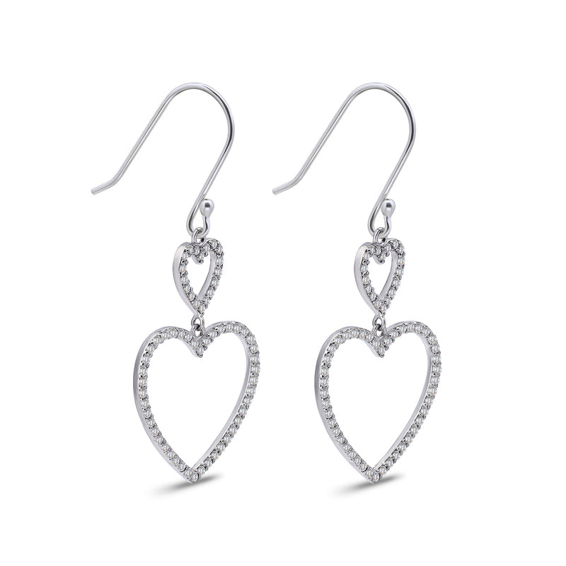 Gemstone Long Dangle Heart Design Earrings 2.20 ct