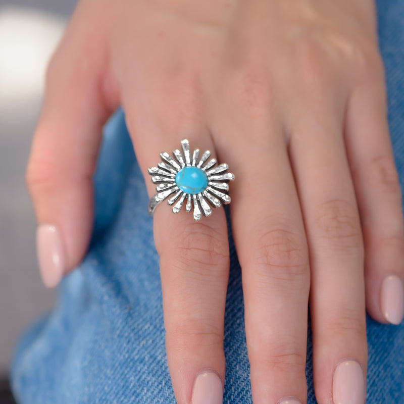Sunray Nest Design Gemstone Ring