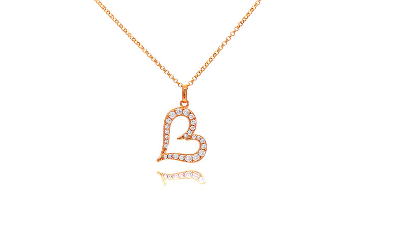 Gemstone Open Heart Pendant Necklace