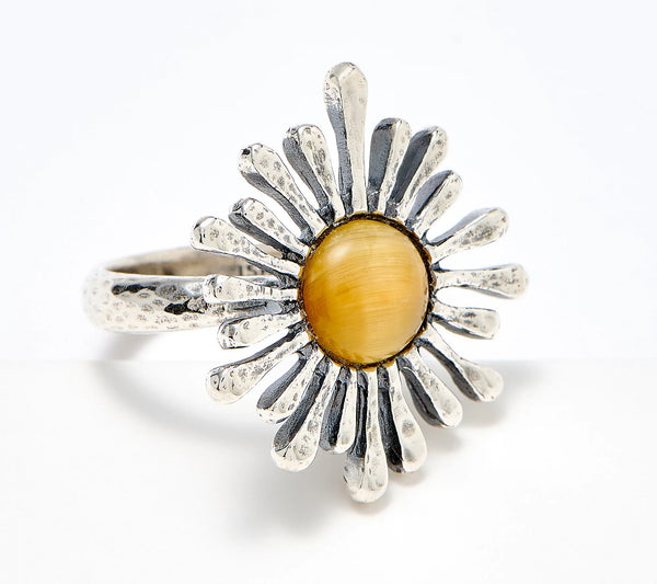 Sunray Nest Design Gemstone Ring