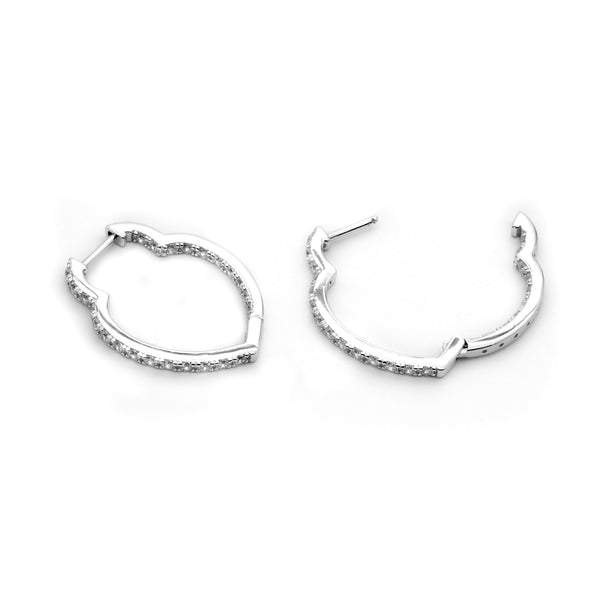 Gemstones Open Hoop Earrings