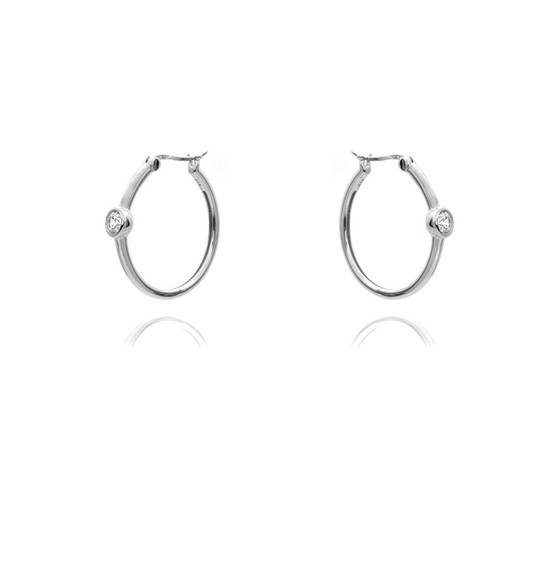 Gemstone Round Hoop Earrings