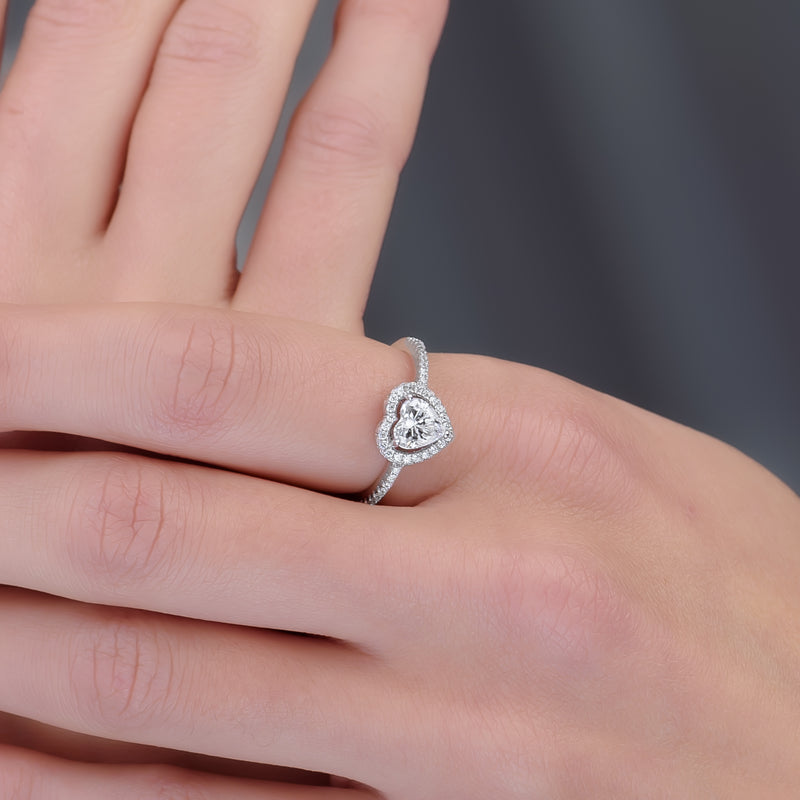 Gemstone Center Piece Heart Ring