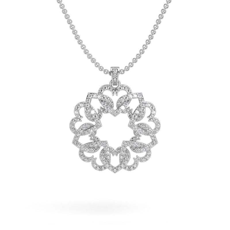 Gemstone Intertwined Hearts Pendant Necklace