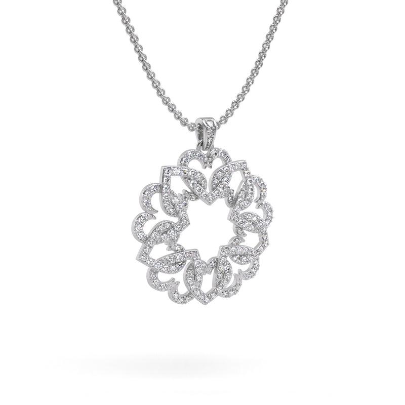 Gemstone Intertwined Hearts Pendant Necklace