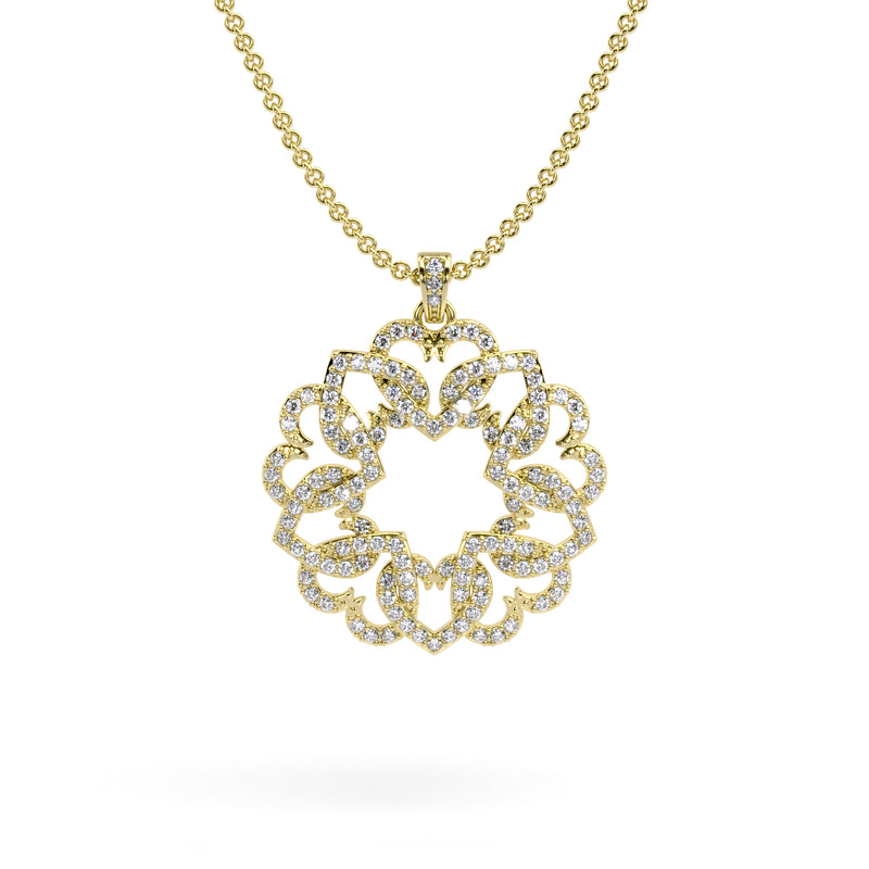 Gemstone Intertwined Hearts Pendant Necklace