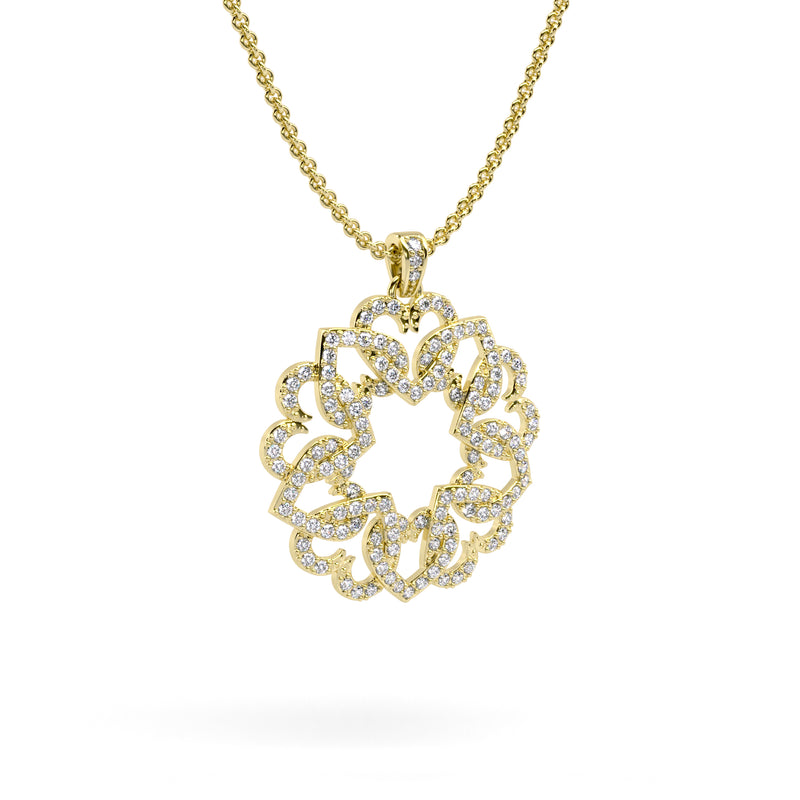 Gemstone Intertwined Hearts Pendant Necklace
