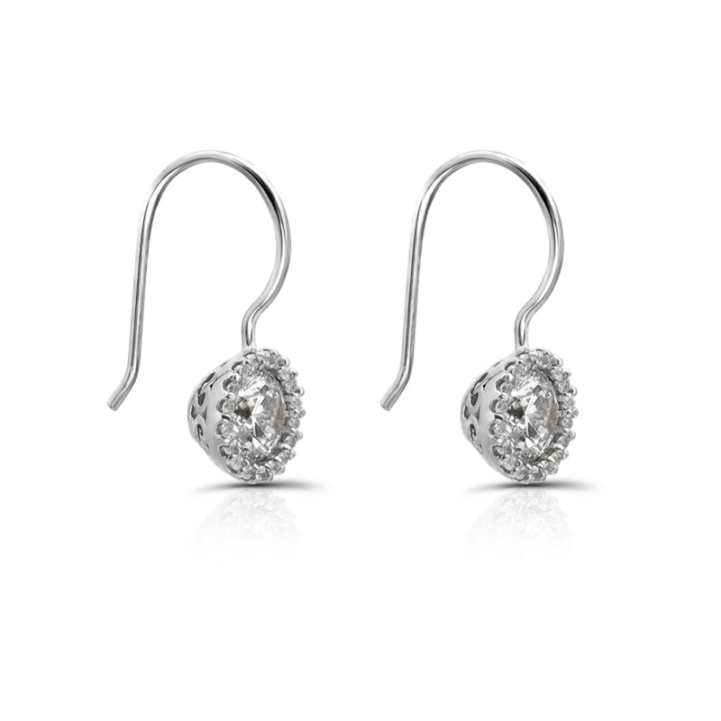 Sterling Silver Gemstone Polished Dangle Earrings