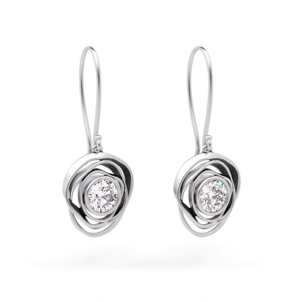 Organic CZ dangle earrings