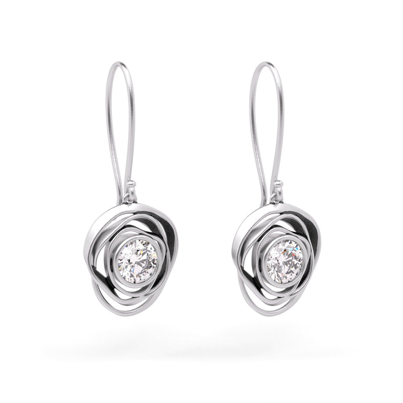 Organic CZ dangle earrings
