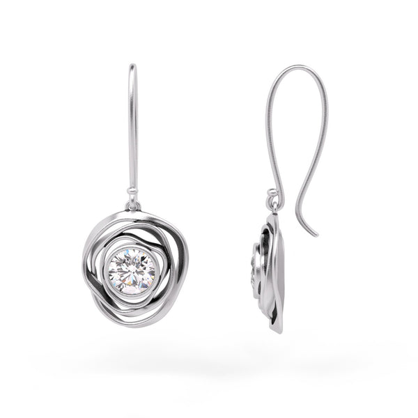 Organic CZ dangle earrings