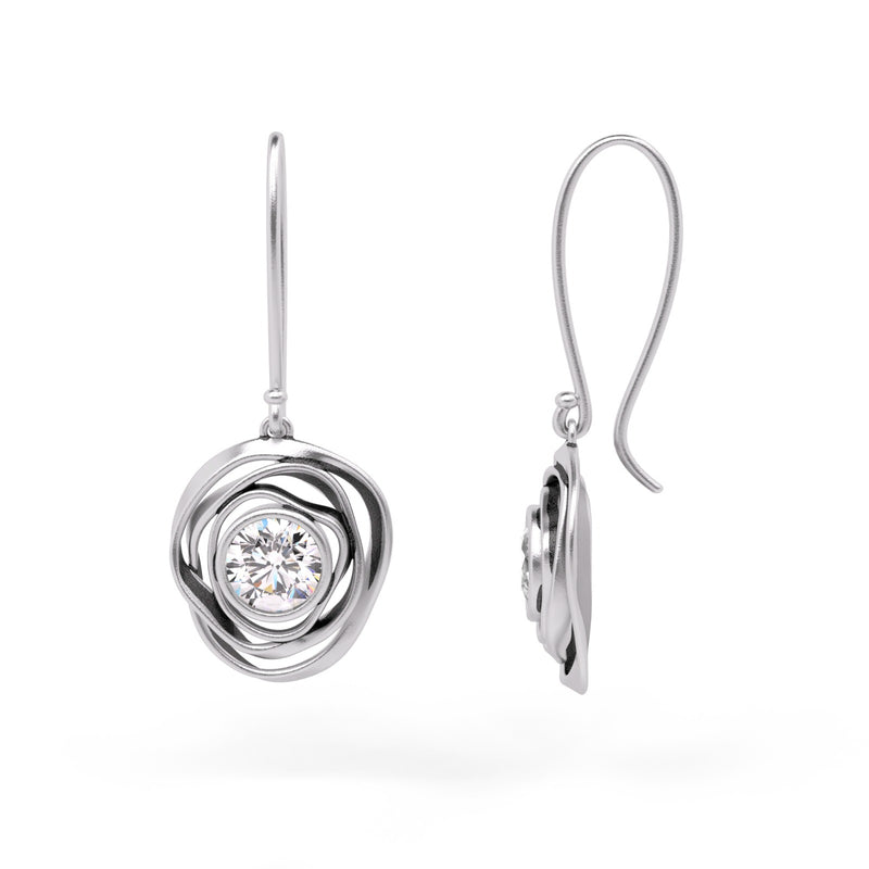 Organic CZ dangle earrings