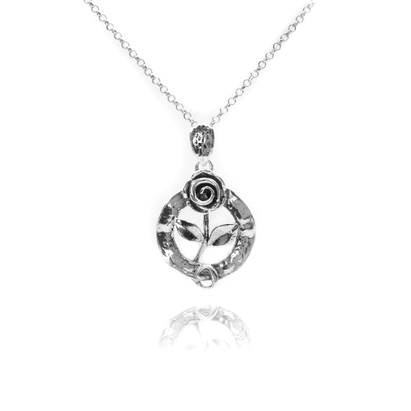 Sterling Silver Rose Pendant with Chain