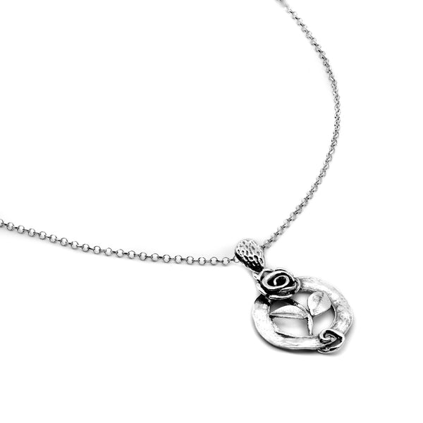 Sterling Silver Rose Pendant with Chain