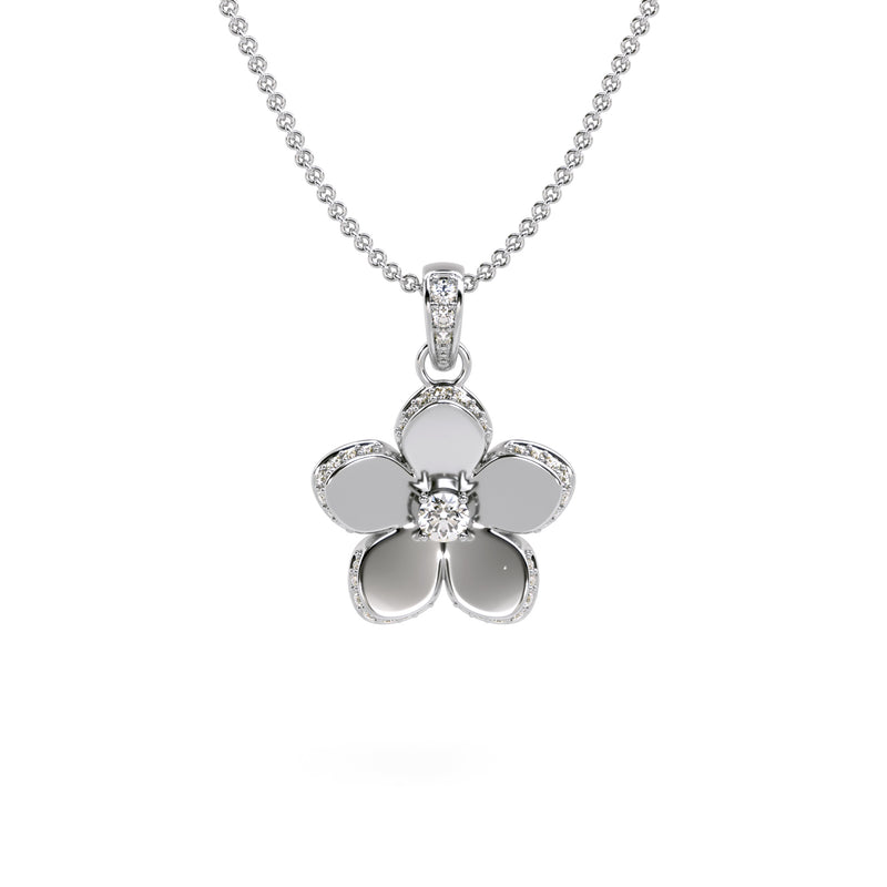 Gemstone Flower Pendant Necklace